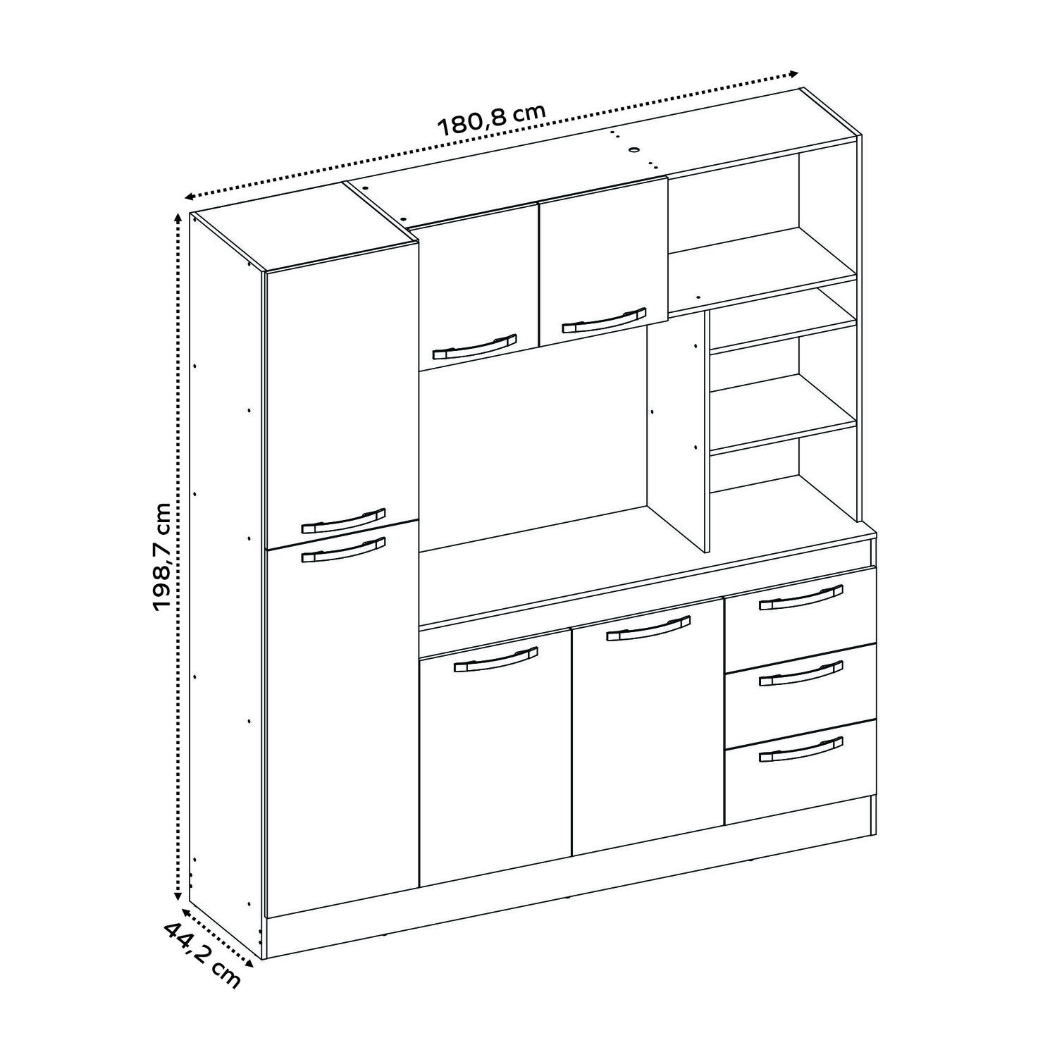 Mueble De Cocina Casaideal New Andalucia / 6 Puertas / 3 Cajones image number 5.0